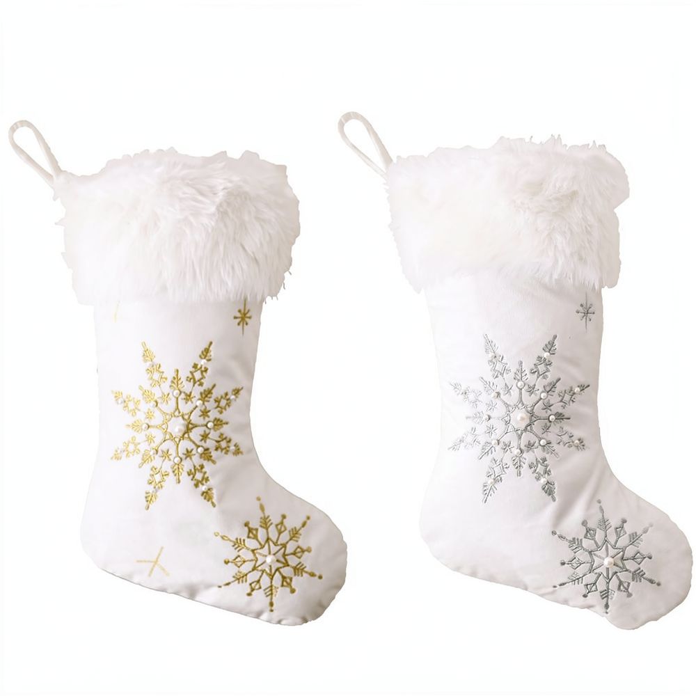 ถุงเท้าคริสต์มาสกำมะหยี่ ประดั - Christmas Stocking Hanging บทวิจารณ์และราคา