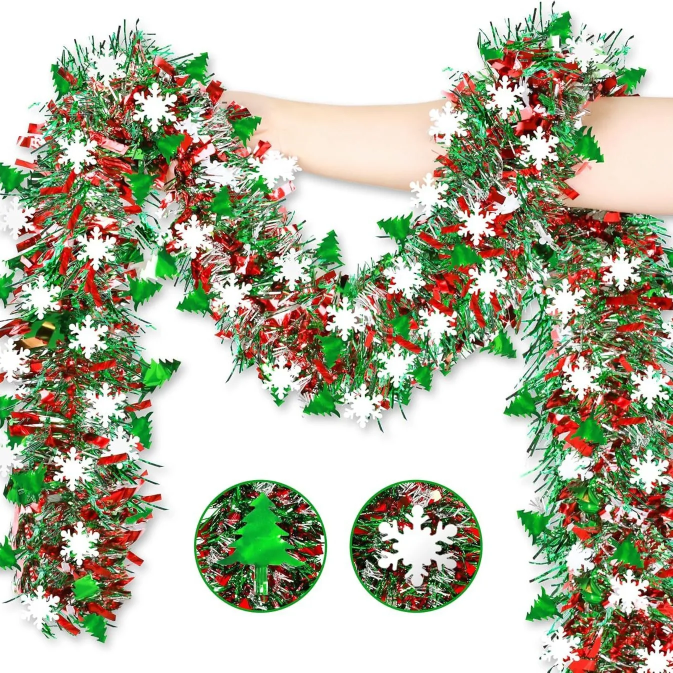 พวงมาลัยตกแต่งต้นคริสต์มาสแบบเ - Tinsel Garland Decoration บทวิจารณ์และราคา