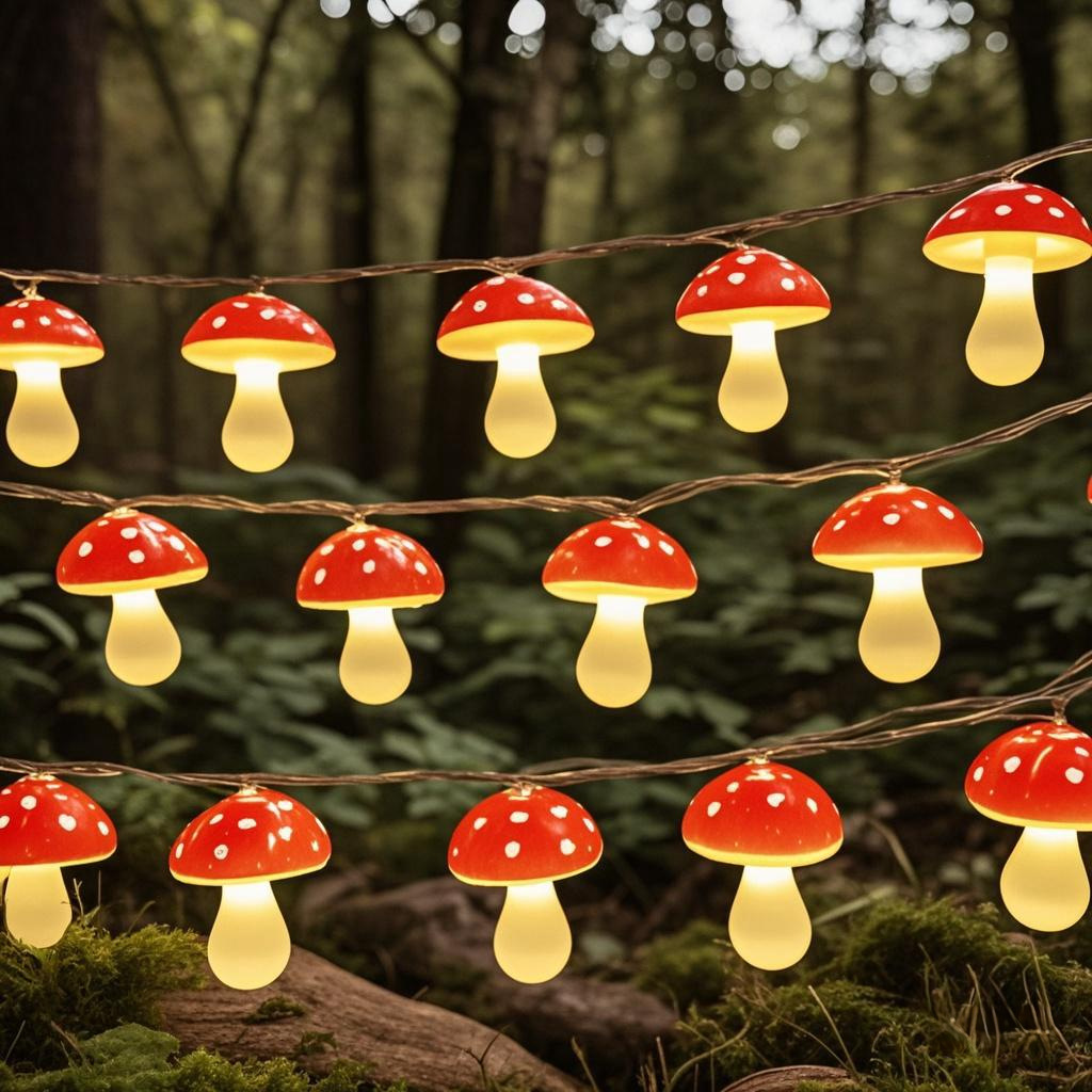 ไฟ LED รูปเห็ดสีแดงน่ารัก, ไฟ  - Led Fairy String Lights บทวิจารณ์และราคา