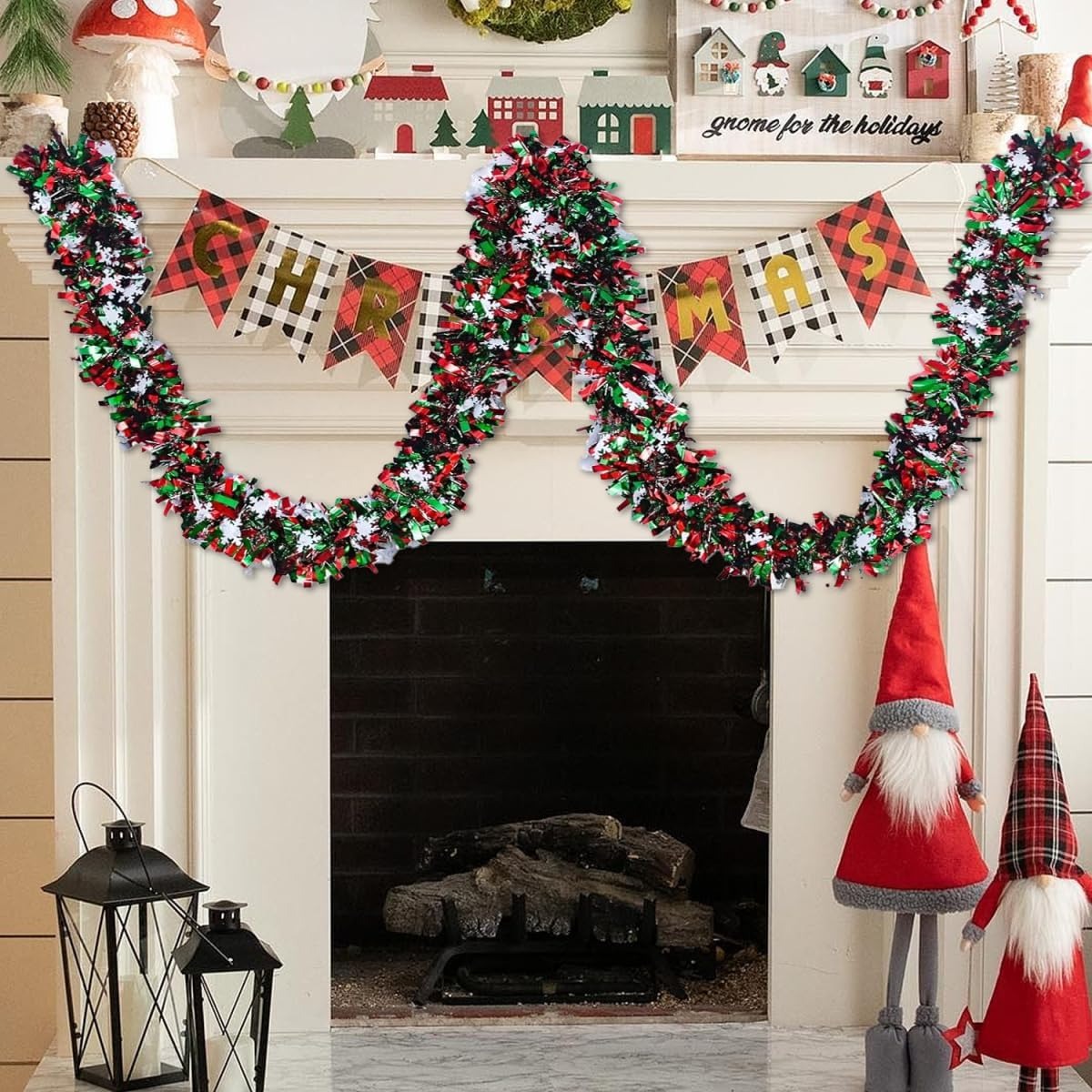 พวงมาลัยคริสต์มาส 2 เมตร สีแดง - Tinsel Garland Decoration บทวิจารณ์และราคา