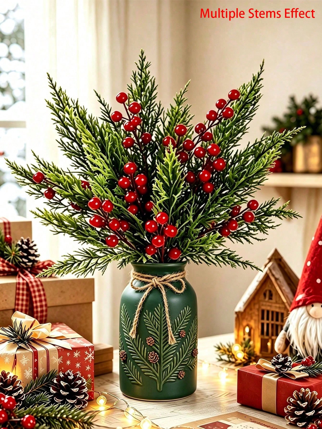 กิ่งสนเทียม 20 ชิ้น พร้อมผลเบอ - Christmas Tree Artificial บทวิจารณ์และราคา
